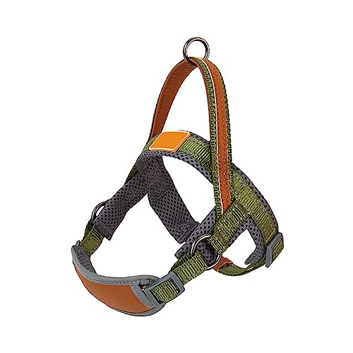 osiuujkw Pet Vest Harness Dog Brustgurt mit Griff Atmungsaktive Nylon Klammer Sling Leash Quick Fit Trainingszubehör, Grün, M von osiuujkw