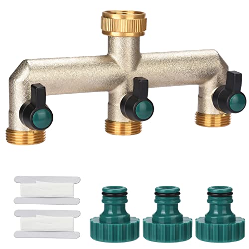 oumuik Spender mit Hahn (3-Wege-Spender mit 3/4-Zoll-Hahn) 3-Wege-Spender aus Messing von oumuik