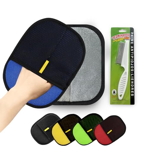 owiter Tierhaarentferner-Handschuh, Fellpflege-Handschuhe für Hunde und Katzen, wiederverwendbarer Katzen- und Hundehaarentferner für Couch, Möbel, Blau, 2 Stück von owiter
