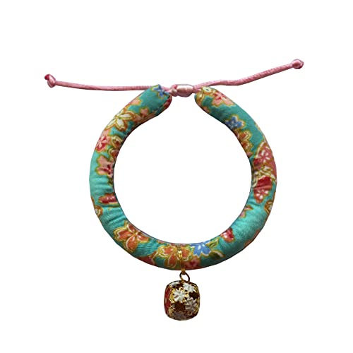 Haustier-Halsband im japanischen Stil, bedruckt mit Blumen, niedliches Kätzchen, Zubehör für Hunde und Katzen (11, S) von oytto