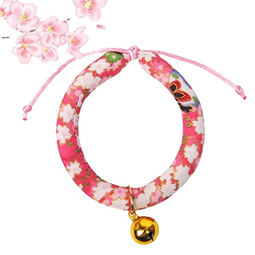 Haustier-Halsband im japanischen Stil, bedruckt mit Blumen, niedliches Kätzchen, Zubehör für Hunde und Katzen (A1, L) von oytto