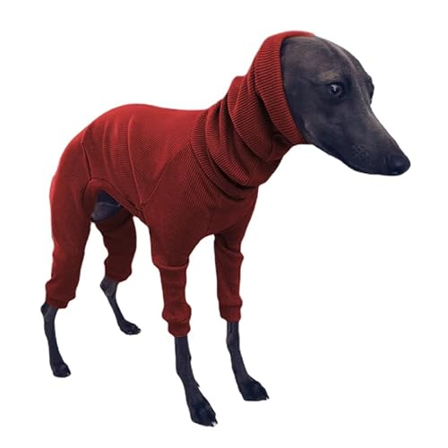 Haustier-Hundepullover, warm, klassischer Fleece-Pullover, warm, für große Hunde (rot, L) von oytto