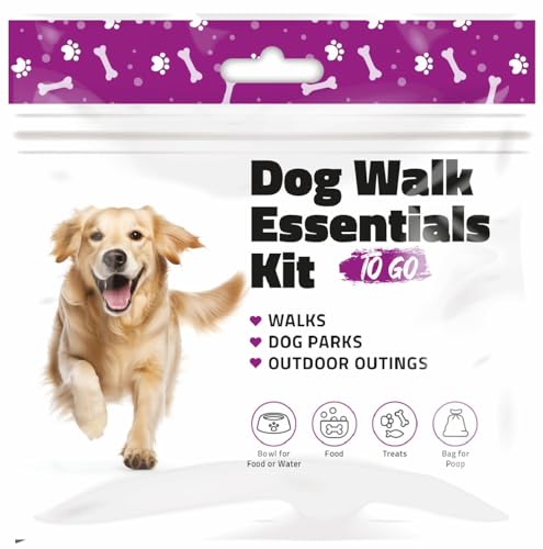 pH Advantage Pet Travel Essentials - Einzelpackung mit Hundeleckerli, Futter, Schüssel & Kotbeutel - Leichtes Grab-and-Go Kit für Spaziergänge, Parks, Autofahrten & den täglichen Gebrauch (Lila) von pH Advantage