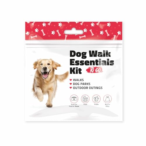 pH Advantage Pet Travel Essentials – Einzelpackung mit Leckerli, Futter, Schüssel und Kotbeutel – leichtes Grab-and-Go Kit für Spaziergänge, Parks, Autofahrten und den täglichen Gebrauch (Rot) von pH Advantage