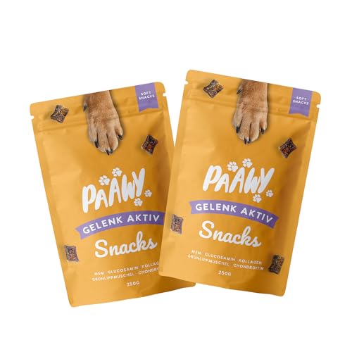 Paawy Gelenktabletten Hund I 2x180 Gelenk Aktiv Snacks als leckere Alternative zu klassischen Tabletten mit Grünlippmuschel, MSM, Glucosamin & Chondroitin I Unterstützt die Gelenke & Knochen von paawy