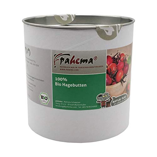 pahema Bio Hagebutte (Schalen und Kerne) fein gemahlen - für Hunde und Katzen - 100% Natur (250 g) von pahema