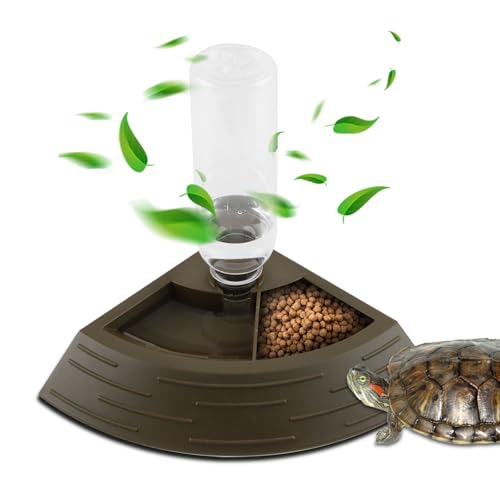 panemy Schildkröten Wasserschale, Schildkröte Futternapf, Reptilien Wasserspender & Futternapf 2-in-1, Leicht zu Reinigen, Für Schildkröten, Eidechsen, Schlangen, Geckos und mehr von panemy