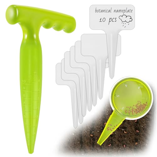 panemy 1pcs Pikierstab, Pflanzholz mit Maßangaben, Blumenzwiebel Plantage Werkzeuge, Blumenzwiebelpflanzer, 1* Pflanztöpfe + 10 Etiketten – Garten-Pflanzwerkzeuge für Blumen, Zwiebeln, Setzlinge panemy 1pcs Pikierstab, Pflanzholz mit Maßangaben, Blumenzwiebel Plantage Werkzeuge, Blumenzwiebelpflanzer, 1* Pflanztöpfe + 10 Etiketten – Garten-Pflanzwerkzeuge für Blumen, Zwiebeln, Setzlinge von panemy