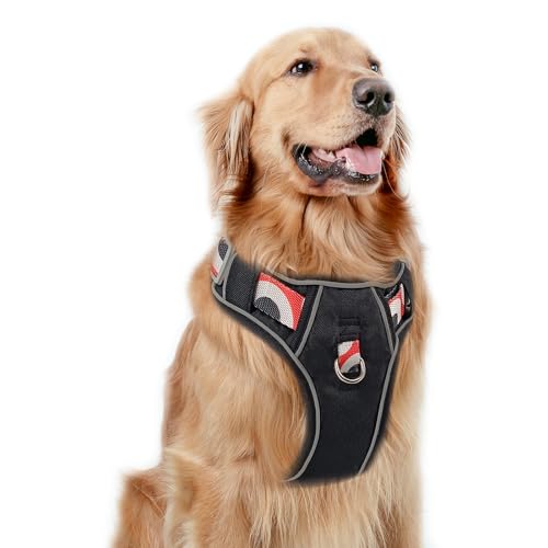 pangdi Hundegeschirr, gegen Ziehen, mit Griff, reflektierend, gepolstert, verstellbare Weste für kleine, mittelgroße und große Hunde, Wandern, Training, Walking, Schwarz, L pangdi Hundegeschirr, gegen Ziehen, mit Griff, reflektierend, gepolstert, verstellbare Weste für kleine, mittelgroße und große Hunde, Wandern, Training, Walking, Schwarz, L von pangdi