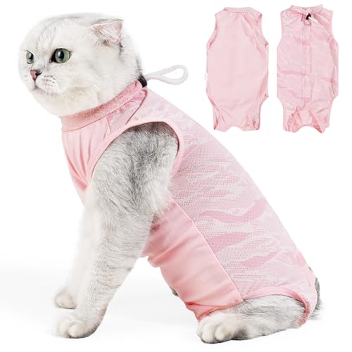 pangdi Katzen-Genesungsanzug, atmungsaktiver Einteiler nach Operationen, für Männer und Frauen, Spay/Neuter, Rosa, Größe M von pangdi