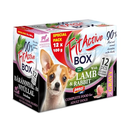 Panzi Pet - Fit Active Box - Hundefutter - Nassfutter Hund - Nassfutterbox - Lamm & Kaninchen - 12 x 100g von panzi pet Fit Active Burstin' out