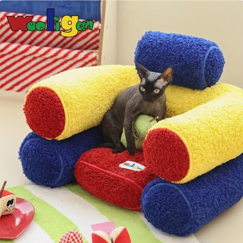 papahug Couch-Bett mit Armlehne für Haustiere, waschbare Katzenbetten Welpen Schlafbett Plüsch für mittlere kleine Hunde und Katzen bis zu 25 Pfund, Hundebetten, Fluffy Cat Couch papahug Couch-Bett mit Armlehne für Haustiere, waschbare Katzenbetten Welpen Schlafbett Plüsch für mittlere kleine Hunde und Katzen bis zu 25 Pfund, Hundebetten, Fluffy Cat Couch von papahug