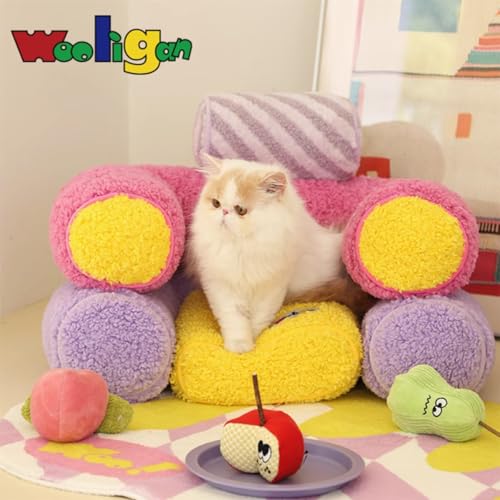 papahug Couch-Bett mit Armlehne für Haustiere, waschbare Katzenbetten Welpen Schlafbett Plüsch für mittlere kleine Hunde und Katzen bis zu 25 Pfund, Hundebetten, Fluffy Cat Couch papahug Couch-Bett mit Armlehne für Haustiere, waschbare Katzenbetten Welpen Schlafbett Plüsch für mittlere kleine Hunde und Katzen bis zu 25 Pfund, Hundebetten, Fluffy Cat Couch von papahug