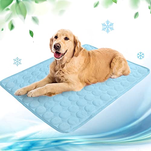 Kühlmatte für Hunde Pet Dog Cooling Mat Selbst Kühlende Hundematte Hunde Kühl Hundedecke Hundematte Sommer wasserdichte rutschfeste hundematte für Zuhause Unterwegs oder im Auto(hellblau,100x70cm) von papasgix