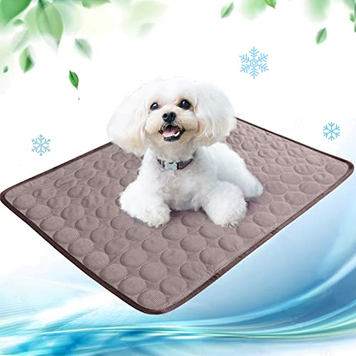 Kühlmatte für Hunde Pet Dog Cooling Mat Selbst Kühlende Hundematte Hunde Kühl Hundedecke Hundematte Sommer wasserdichte rutschfeste hundematte für Zuhause Unterwegs oder im Auto(kaffee,50x40cm) von papasgix