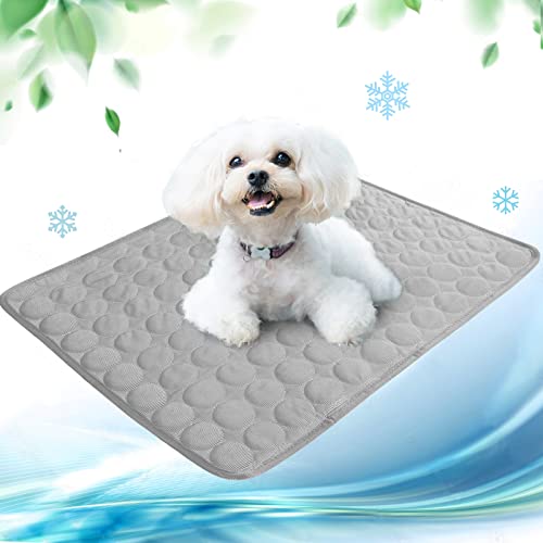 Kühlmatte für Hunde Pet Dog Cooling Mat Selbst Kühlende Hundematte Hunde Kühl Hundedecke Hundematte Sommer wasserdichte rutschfeste hundematte für Zuhause Unterwegs oder im Auto(grau,50x40cm) von papasgix