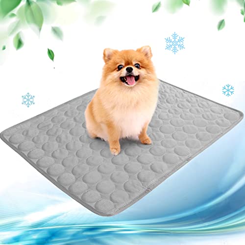 Kühlmatte für Hunde Pet Dog Cooling Mat Selbst Kühlende Hundematte Hunde Kühl Hundedecke Hundematte Sommer wasserdichte rutschfeste hundematte für Zuhause Unterwegs oder im Auto(grau,60x50cm) von papasgix