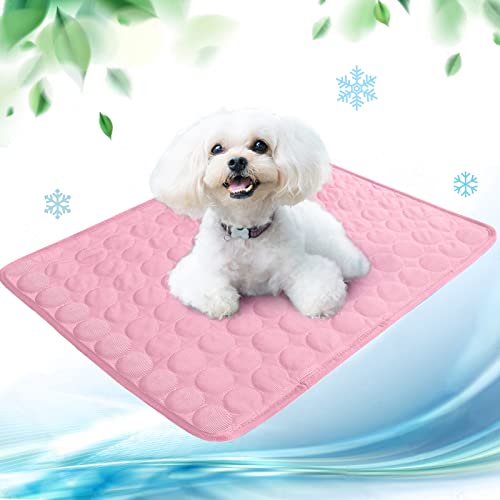 Kühlmatte für Hunde Pet Dog Cooling Mat Selbst Kühlende Hundematte Hunde Kühl Hundedecke Hundematte Sommer wasserdichte rutschfeste hundematte für Zuhause Unterwegs oder im Auto(rosa,50x40cm) von papasgix