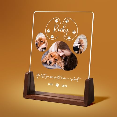 papasgix Personalisiert Gedenkstein Hund Katze LED Acrylglas Gedenktafel für Grab mit Foto Gedenkstätten & Bestattungen für Hunde Erinnerung Gedenkgeschenke für Haustiere Tiere (6x8in Weiß Paw) papasgix Personalisiert Gedenkstein Hund Katze LED Acrylglas Gedenktafel für Grab mit Foto Gedenkstätten & Bestattungen für Hunde Erinnerung Gedenkgeschenke für Haustiere Tiere (6x8in Weiß Paw) von papasgix