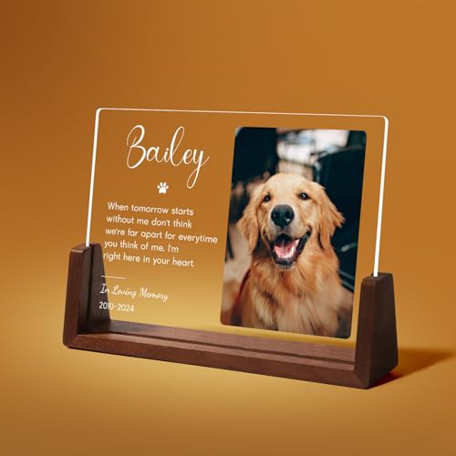 papasgix Personalisiert Gedenkstein Hund Katze LED Acrylglas Gedenktafel für Grab mit Foto Gedenkstätten & Bestattungen für Hunde Erinnerung Gedenkgeschenke für Haustiere Tiere (8x6in Weiß Text) papasgix Personalisiert Gedenkstein Hund Katze LED Acrylglas Gedenktafel für Grab mit Foto Gedenkstätten & Bestattungen für Hunde Erinnerung Gedenkgeschenke für Haustiere Tiere (8x6in Weiß Text) von papasgix