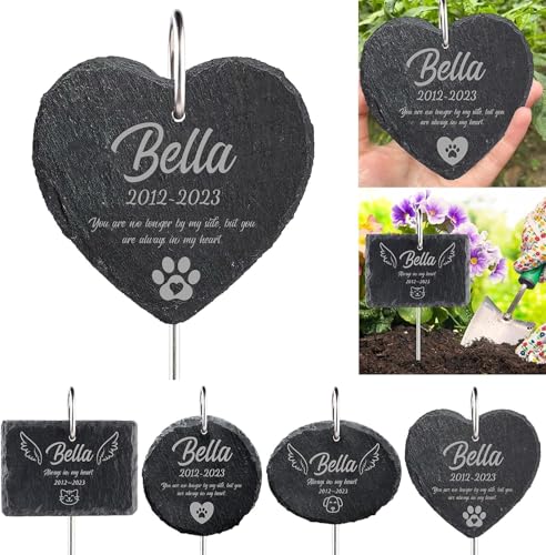 papasgix Personalisiert Tiergrabstein Grabstein Hund Katze Herzform Grabplatte Grabstecker mit Gravur, Individuelles Grabschmuck Wetterfest Herz Grab Gedenkstein mit Namen Datum papasgix Personalisiert Tiergrabstein Grabstein Hund Katze Herzform Grabplatte Grabstecker mit Gravur, Individuelles Grabschmuck Wetterfest Herz Grab Gedenkstein mit Namen Datum von papasgix