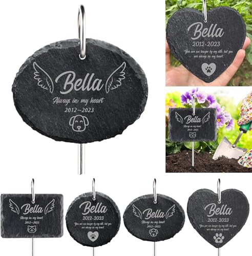 papasgix Personalisiert Tiergrabstein Grabstein Hund Katze Herzform Grabplatte Grabstecker mit Gravur, Individuelles Grabschmuck Wetterfest Herz Grab Gedenkstein mit Namen Datum papasgix Personalisiert Tiergrabstein Grabstein Hund Katze Herzform Grabplatte Grabstecker mit Gravur, Individuelles Grabschmuck Wetterfest Herz Grab Gedenkstein mit Namen Datum von papasgix
