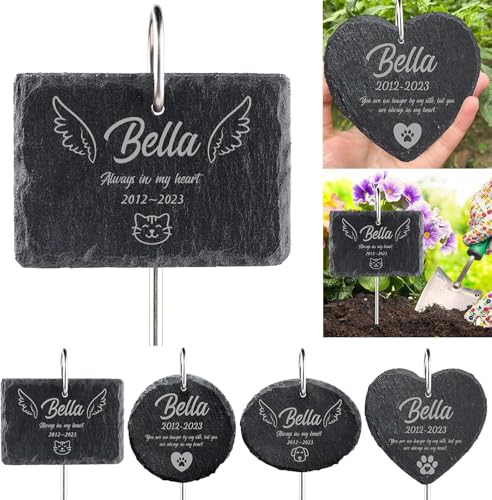 papasgix Personalisiert Tiergrabstein Grabstein Hund Katze Herzform Grabplatte Grabstecker mit Gravur, Individuelles Grabschmuck Wetterfest Herz Grab Gedenkstein mit Namen Datum papasgix Personalisiert Tiergrabstein Grabstein Hund Katze Herzform Grabplatte Grabstecker mit Gravur, Individuelles Grabschmuck Wetterfest Herz Grab Gedenkstein mit Namen Datum von papasgix