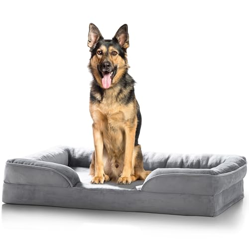 paradise pets Extra großes Hundebett, waschbar, super weich, mit rutschfester Unterseite, wasserdichtes Futter, orthopädisch und beruhigend, Grau, 106 x 80 x 16 cm paradise pets Extra großes Hundebett, waschbar, super weich, mit rutschfester Unterseite, wasserdichtes Futter, orthopädisch und beruhigend, Grau, 106 x 80 x 16 cm von paradise pets