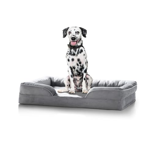 paradise pets Großes Hundebett, waschbar, super weich, mit rutschfester Unterseite, wasserdichtes Futter, orthopädisch und beruhigend, Grau, 97 x 71 x 16 cm paradise pets Großes Hundebett, waschbar, super weich, mit rutschfester Unterseite, wasserdichtes Futter, orthopädisch und beruhigend, Grau, 97 x 71 x 16 cm von paradise pets