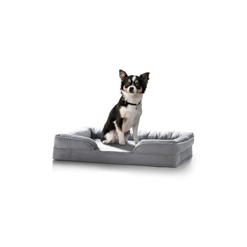 paradise pets Kleines Hundebett, waschbar, super weich, mit rutschfester Unterseite, wasserdichtes Futter, orthopädisch und beruhigend, Grau, 71 x 58 x 16 cm paradise pets Kleines Hundebett, waschbar, super weich, mit rutschfester Unterseite, wasserdichtes Futter, orthopädisch und beruhigend, Grau, 71 x 58 x 16 cm von paradise pets
