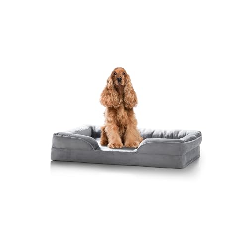 paradise pets Mittelgroßes Hundebett, waschbar, super weich, mit rutschfester Unterseite, wasserdichtes Futter, orthopädisch und beruhigend, Grau, 89 x 63 x 16 cm paradise pets Mittelgroßes Hundebett, waschbar, super weich, mit rutschfester Unterseite, wasserdichtes Futter, orthopädisch und beruhigend, Grau, 89 x 63 x 16 cm von paradise pets