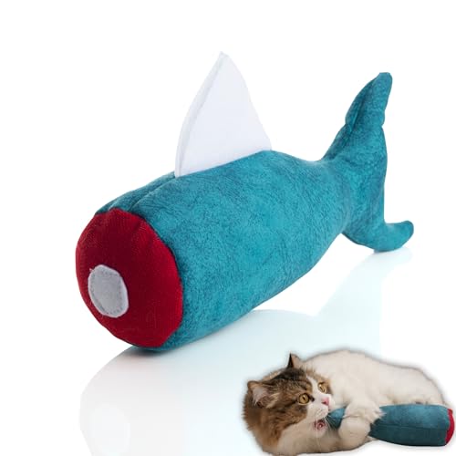 pawdaz Katzenminze-Fischspielzeug für Katzen, Matatabi gefülltes Katzenspielzeug, großes Indoor-Kätzchenspielzeug, interaktives Katzen-Kicker-Spielzeug (blau) pawdaz Katzenminze-Fischspielzeug für Katzen, Matatabi gefülltes Katzenspielzeug, großes Indoor-Kätzchenspielzeug, interaktives Katzen-Kicker-Spielzeug (blau) von pawdaz