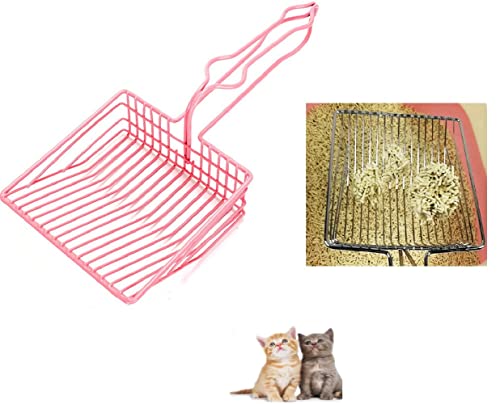 Katzenstreuschaufel, tragbare Edelstahl-Katzenstreuschaufel Sieb Hohl Schaufel Haustier Reinigungswerkzeug - Tiefe Anti-Scatter Seiten - Entfernt schnell und effektiv Abfall aus der Haustiertoilette von pawstrip