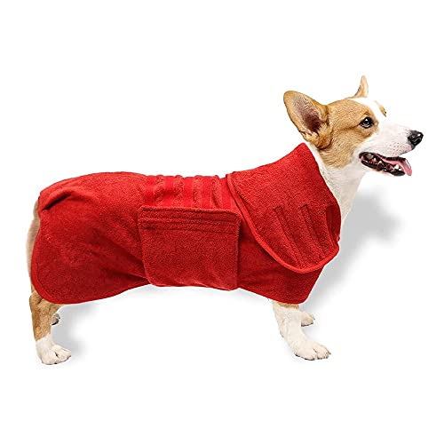 pawstrip Hundemantel zum Trocknen, super saugfähig, aus Mikrofaser, weich, für kleine und mittelgroße Hunde und Katzen, Rot von pawstrip