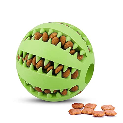 pawstrip Hundespielzeug, Kauspielzeug für Hunde, Welpen und Katzen, interaktive Snack-Verteilung, Puzzle-Spielzeug für langsames Füttern, Hunde-Spielzeug, Zahnreinigungs-Bälle (grasgrün) von pawstrip