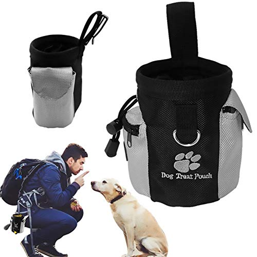 pawstrip Hundetrainingstasche mit Kordelzug und integriertem Kotbeutelspender, tragbare Hüfttasche für Haustiere, Spielzeug, Snacks, Lebensmittel, Kotbeutel von pawstrip