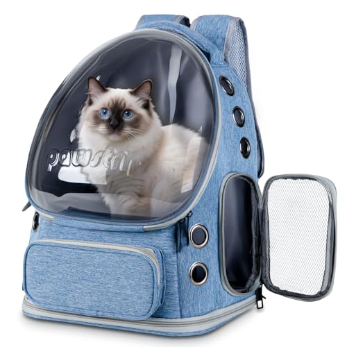 pawstrip Katzenrucksack, transparent, Haustier-Reisetasche, Fluggesellschaftszugelassener Blasen-Rucksack für Katzen & kleine Hunde, atmungsaktiv & faltbar für Wandern im Freien pawstrip Katzenrucksack, transparent, Haustier-Reisetasche, Fluggesellschaftszugelassener Blasen-Rucksack für Katzen & kleine Hunde, atmungsaktiv & faltbar für Wandern im Freien von pawstrip