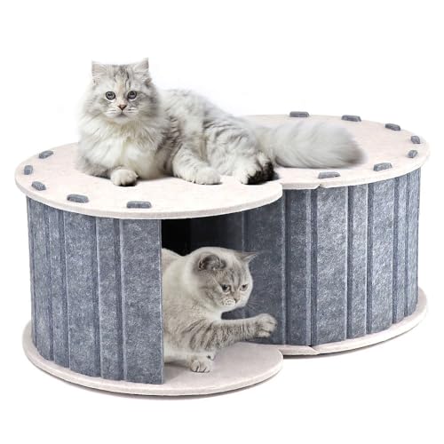 pawstrip Peekaboo Katzenhöhle Filz Katze Versteck Rund Katze Donut Tunnel Bett Faltbares Haustierhaus für Mehrere Katzen pawstrip Peekaboo Katzenhöhle Filz Katze Versteck Rund Katze Donut Tunnel Bett Faltbares Haustierhaus für Mehrere Katzen von pawstrip