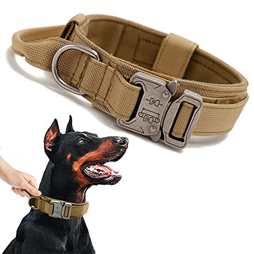 pawstrip Taktisches Hundehalsband Militär Verstellbar Welpenhalsband Nylon Outdoor Training Haustier Halsband für kleine, mittelgroße und große Hunde von pawstrip