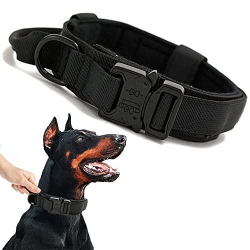 pawstrip Taktisches Hundehalsband Militär Verstellbar Welpenhalsband Nylon Outdoor Training Haustier Halsband für kleine, mittelgroße und große Hunde von pawstrip