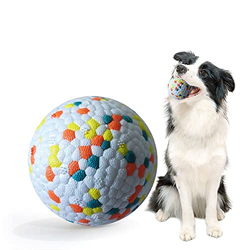 pawstrip Unzerstörbarer Hundeball, hohe Sprungkraft, Gummi, Kauspielzeug, interaktives Training, Wurfball für kleine, mittelgroße und große Hunde, Welpen, Latex, schwimmendes Spielzeug von pawstrip