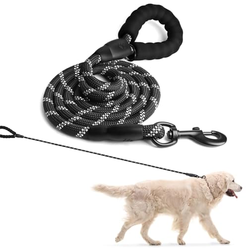pclapora Hundeleine, 1,5m Hundeleine Reflektierend, Hundeleinen mit Bequemen Gepolsterten Griff, Klassische Hunde Leine, Robuste Hunde Leine zum Trainieren und Gassi Gehen von pclapora