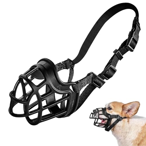pclapora Maulkorb für Hunde, Korbmaulkorb für Hunde, Weicher Silikon-Korb Hund Maulkorb, Dog Muzzle, Verstellbarer, Sicherheit und Atmungsaktiv, Netz-Käfig, Bequem (Größe 2) von pclapora