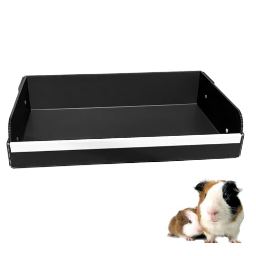 Meerschweinchen-Toilette für alle C&C- und Midwest-Käfige, Meerschweinchen-Streuklo, Meerschweinchen-Futterbereich – hält den Meerschweinchenkäfig sauber und ordentlich. (Schwarz, C&C, 1x2) von pcprbfk