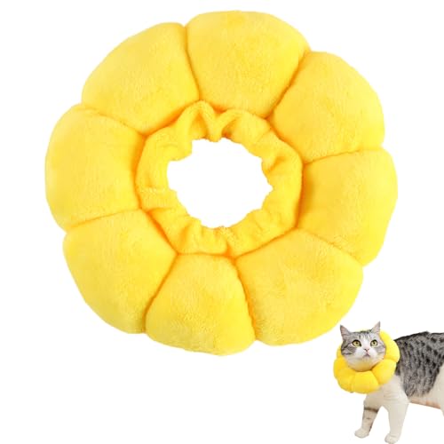Halskrause Katze,Halskrause Katze,Katzen Halskrause Einstellbar,Halskrause Hund,Katzenkragen,Leckschutz Katze,Katze Halskrause,Geeignet Für Sterilisierte Kätzchen(Gelb,S) von pcsfoe