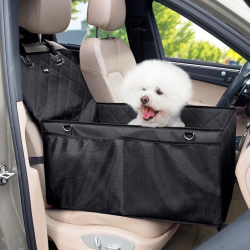 pecute Hunde Autositz mit Harter Unterseite - Extra Stabiler Hund Auto Rück- und Vordersitz Extender für Kleine und Mittlere Hunde,Wasserdicht,Staubdicht, Schützt Autositze von pecute
