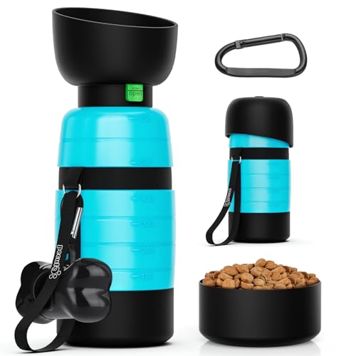 Pecute Hundewasserflasche, tragbar, 623.7 g mit 142.7 g Futterbehälter, Kotbeutelhalter, tragbarer Hundewasserflaschenspender, auslaufsicher, leicht, Haustier-Wasserflasche für Hunde, Outdoor, Reisen, Pecute Hundewasserflasche, tragbar, 623.7 g mit 142.7 g Futterbehälter, Kotbeutelhalter, tragbarer Hundewasserflaschenspender, auslaufsicher, leicht, Haustier-Wasserflasche für Hunde, Outdoor, Reisen, von pecute
