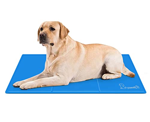 pecute Kühlmatte für Hunde, Katzen | L 90 x 50 cm, Kühlung | verbesserte Version – bleibt länger kalt, kühl | langlebiger – Kratzfest von pecute