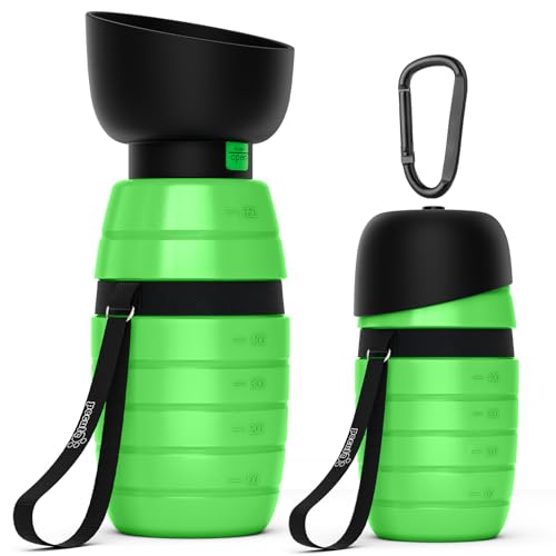 Pecute Trinkflasche Hunde für Unterwegs, Hundetrinkflasche Silikon Wasserflasche Hund mit Faltbarer Wasserschale, Hunde Trinkflasche to Go, Haustier Trinknapf Tragbare Grün L 650 ml Pecute Trinkflasche Hunde für Unterwegs, Hundetrinkflasche Silikon Wasserflasche Hund mit Faltbarer Wasserschale, Hunde Trinkflasche to Go, Haustier Trinknapf Tragbare Grün L 650 ml von pecute