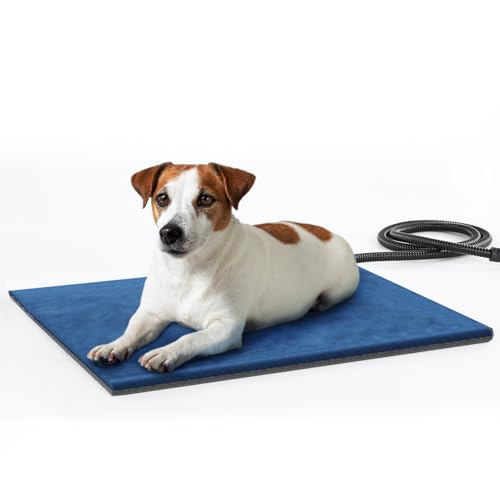 pecute Haustier Heizkissen, Elektrisch Haustier Heizdecke für Hunde Katzen, Heizdecke Hundematte mit Konstante Temperatur, Elektrische Heizdecke Weicher Wärmedecke (M, 40x50cm) von pecute
